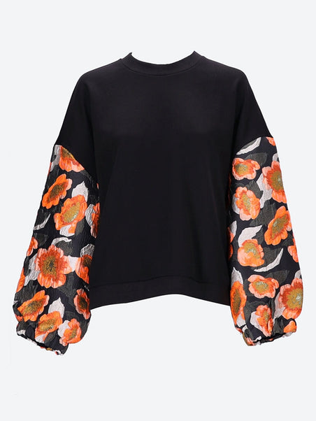 Cotton-jersey sweatshirt with flora