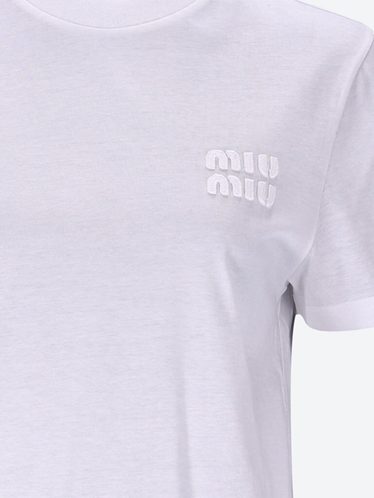 MIU MIU Women Cropped Jersey T-shirt