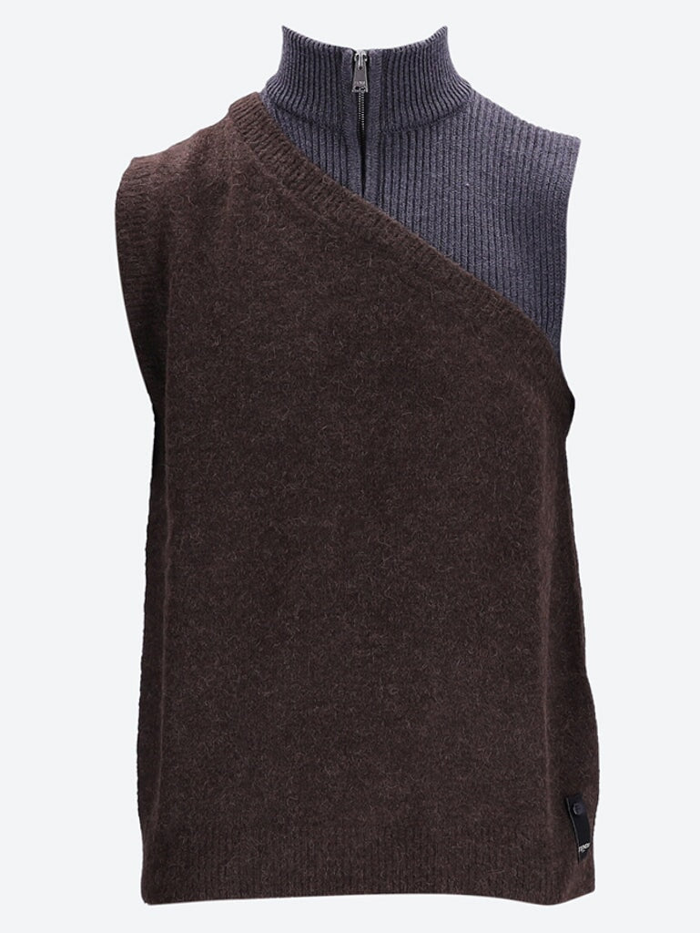 Double gilet turtleneck sweater 1