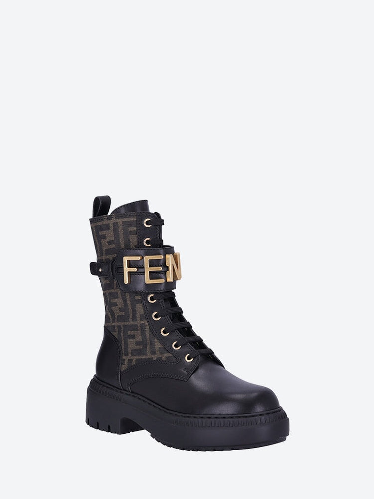 Fendigraphy leather biker boots 2