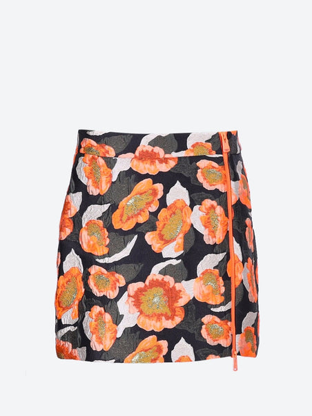 Mini jupe floral-jacquard