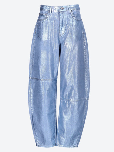 Wide-leg patchwork blue jeans  Essentiel Antwerp United Kingdom