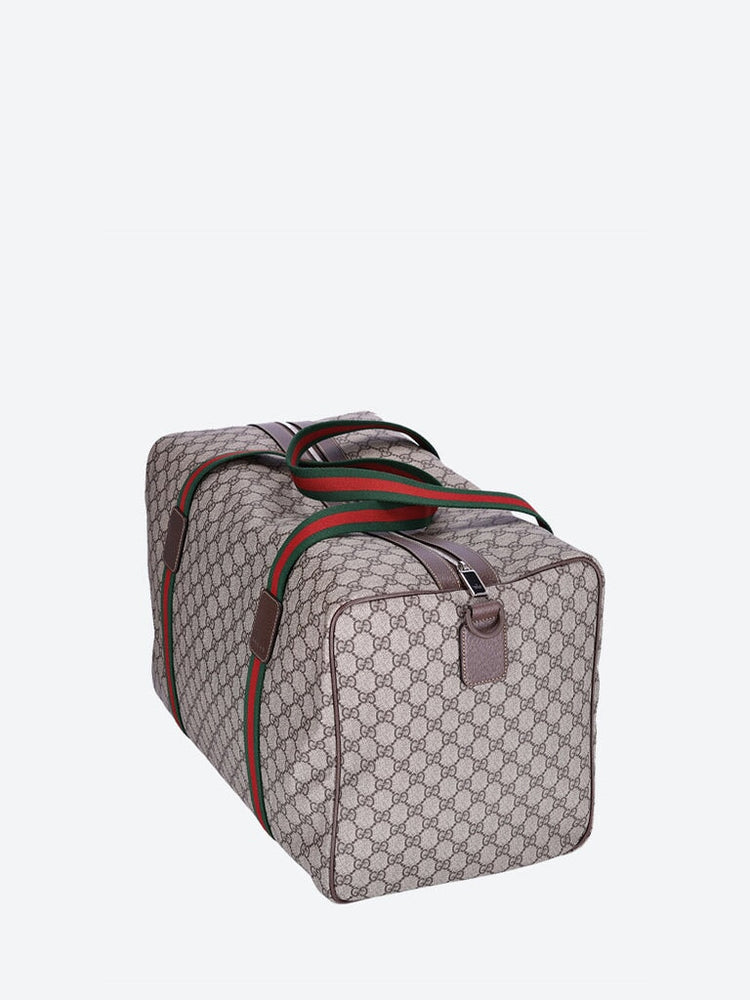 Gucci Neutral Gg Supreme Tender Duffle Bag In Brown