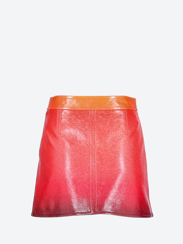 Gradient sunset vinyl mini skirt 3