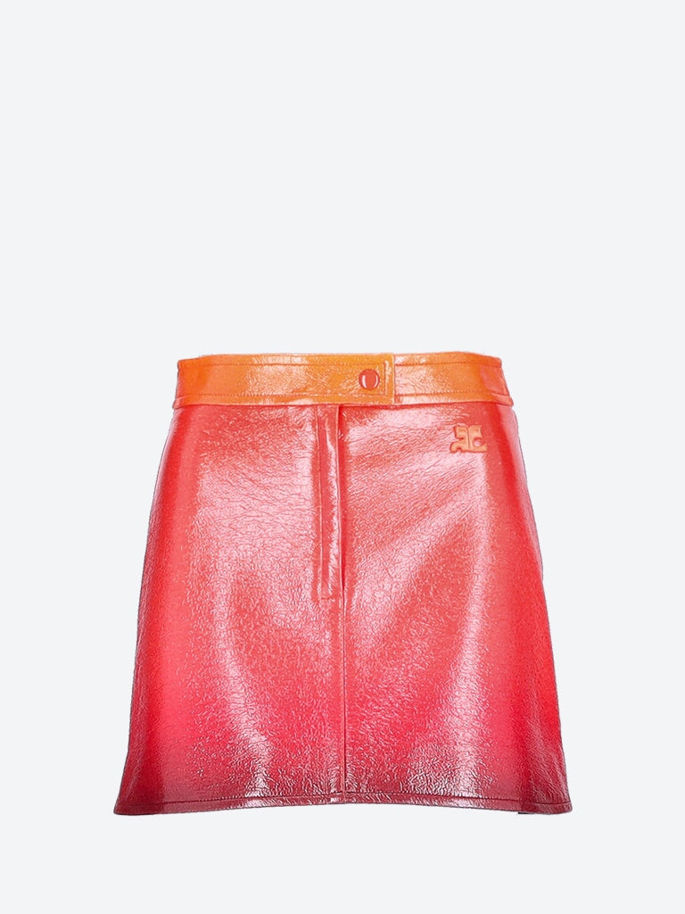 Gradient sunset vinyl mini skirt 1