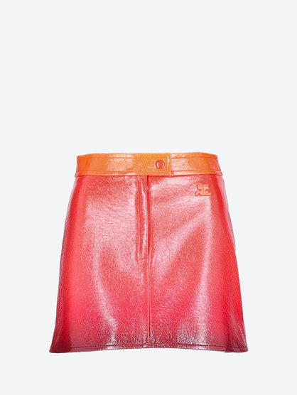 Gradient Sunset Vinyl Mini Jupe