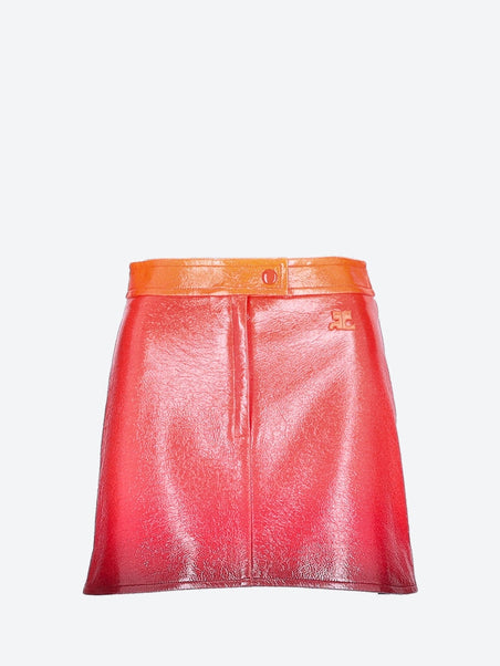 Gradient sunset vinyl mini skirt