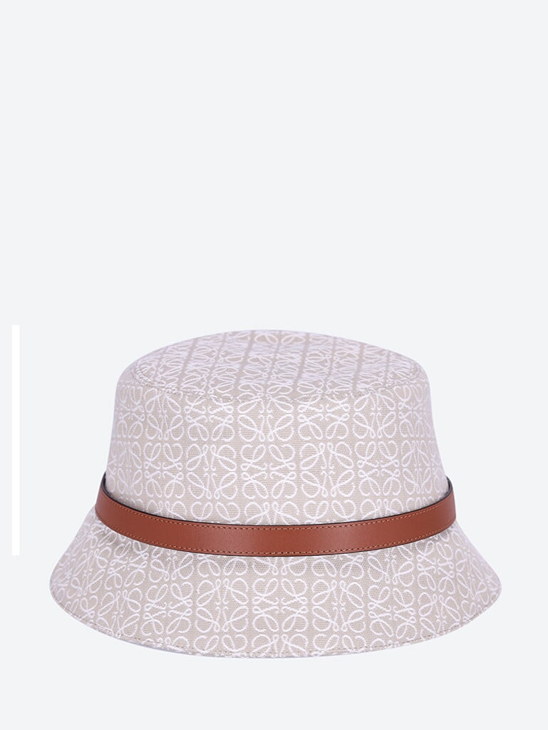 Bucket hat in Anagram jacquard and calfskin 1