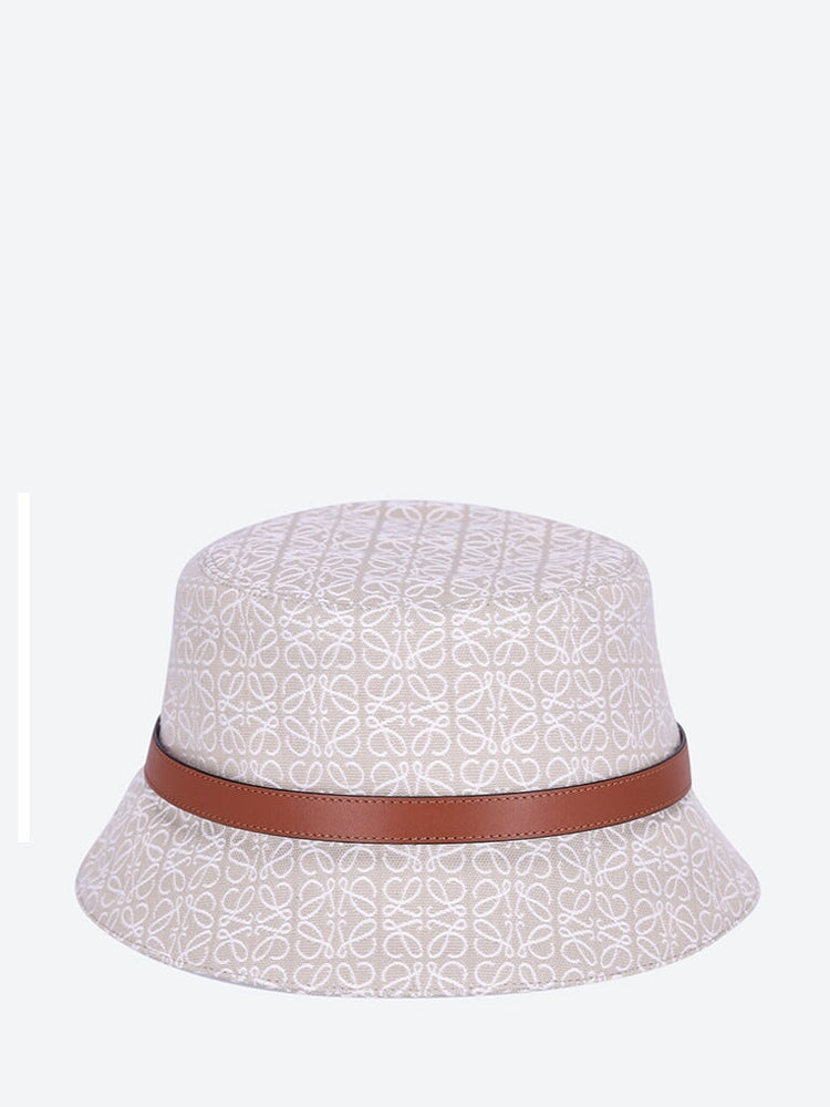 Bucket hat in Anagram jacquard and calfskin 1
