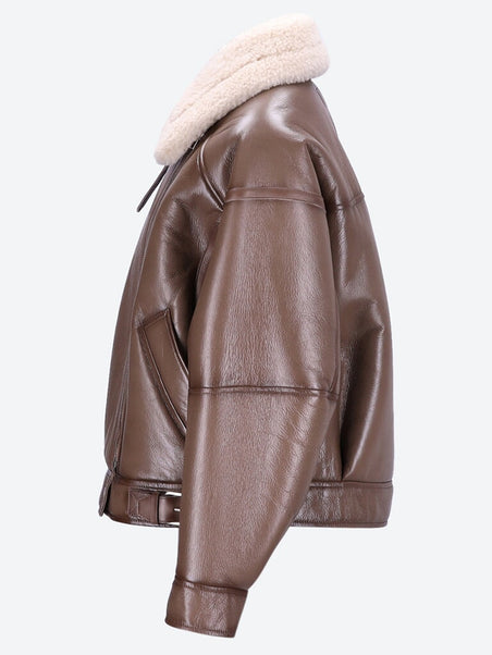 Leather shearling jacket
