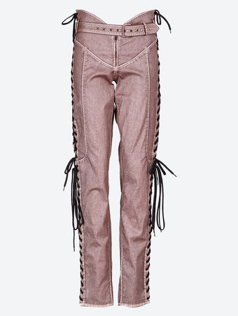 Low waist laced straight pants