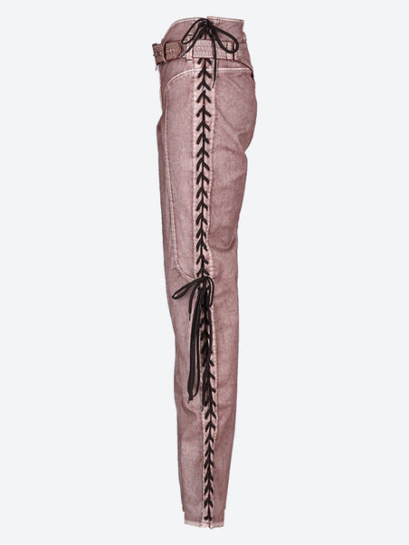 Low waist laced straight pants