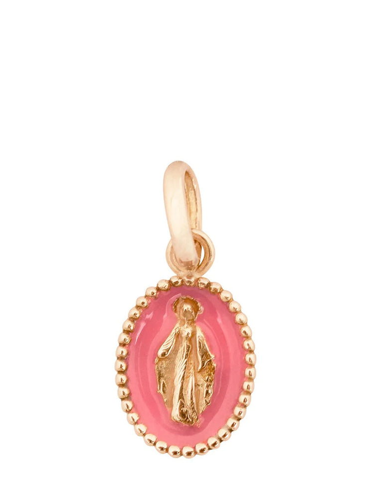 Pendentif madone résine rose bébé 1