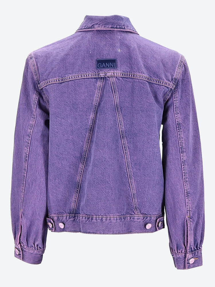 Ganni Bleached Denim Jacket in Purple