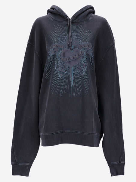 Sweat à capuche imprimé surdimensionné