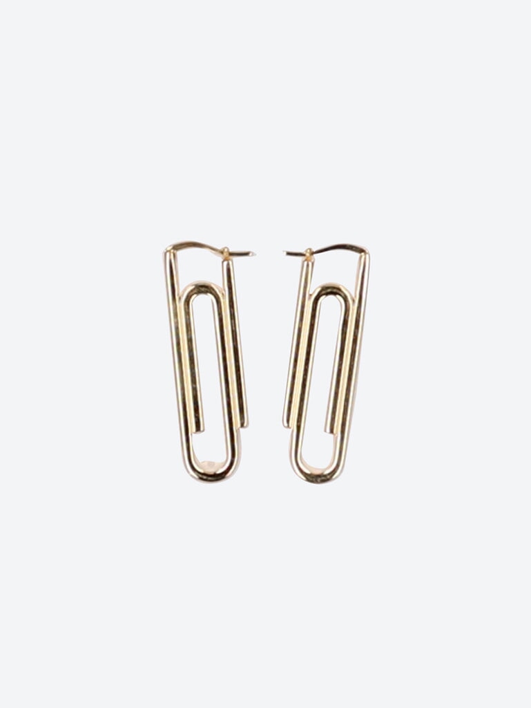 Paperclip earrings gold ring 1