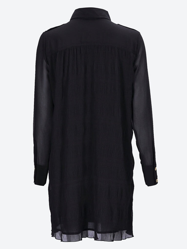 GANNI WOMEN CLOTHING SHORT DRESS Pleated georgette shirt dress