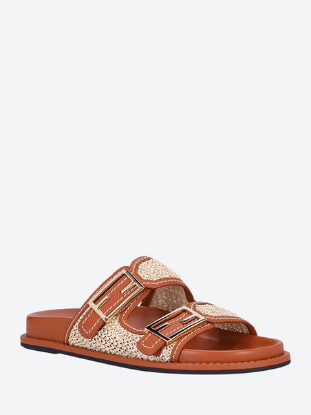 Rafia leather sandals