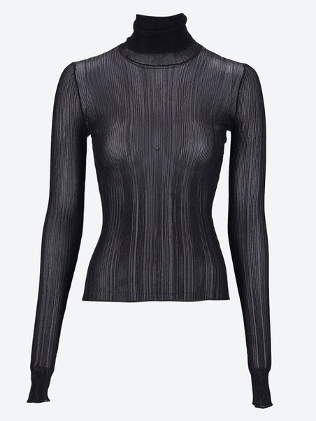 Rolled neck long sleeve sweater