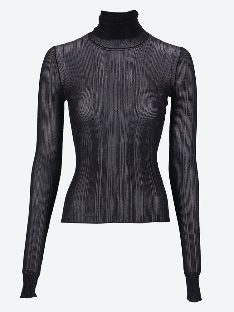 Black roll neck shop long sleeve top