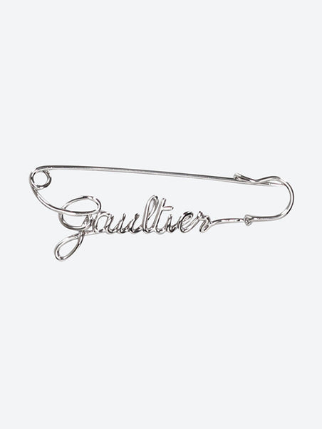 Safety pin gaultier brooch