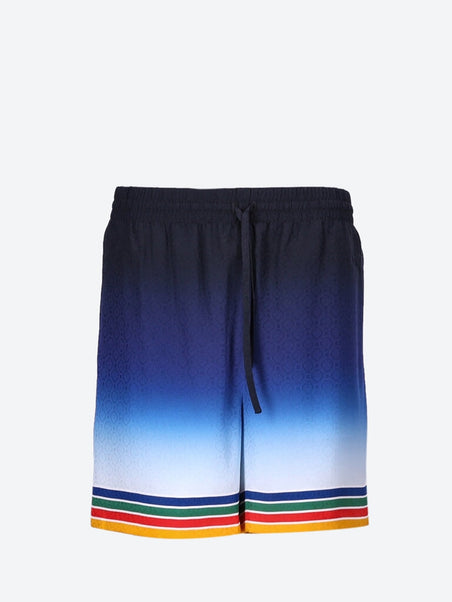 Silk monogram shorts