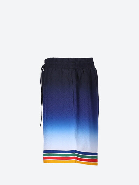 Silk monogram shorts