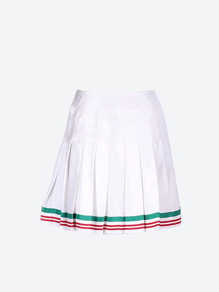 Silk twill printed tennis skirt