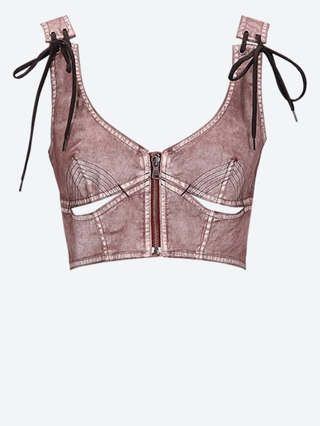 Sleeveless laced cropped top