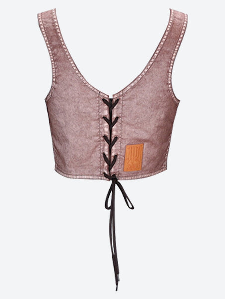 Sleeveless laced cropped top