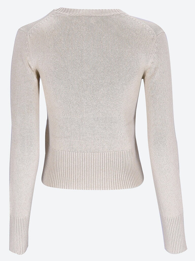 Soft silk knit crewneck sweater 3