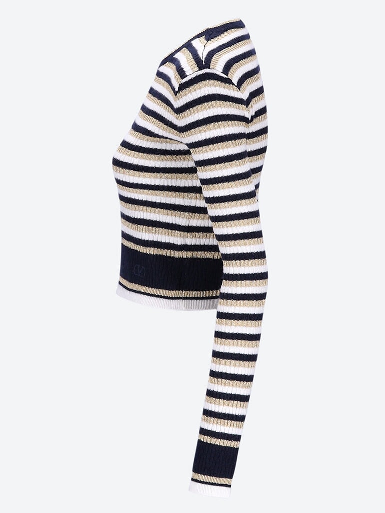 Striped crop sweater 2