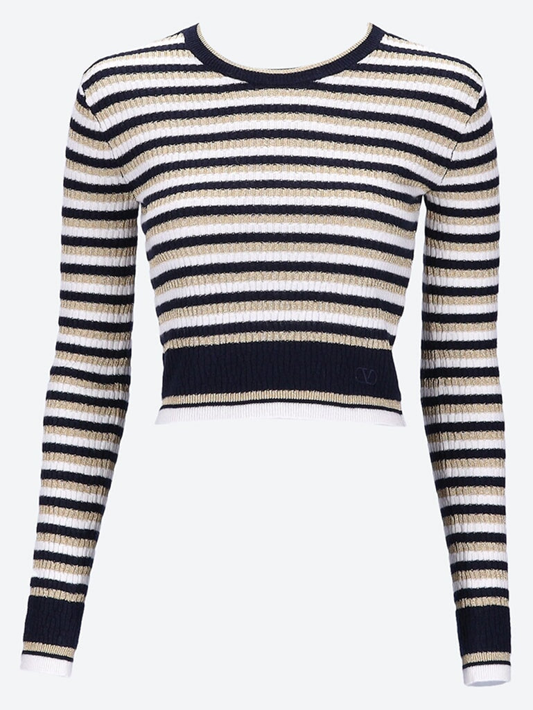 Striped crop sweater 1
