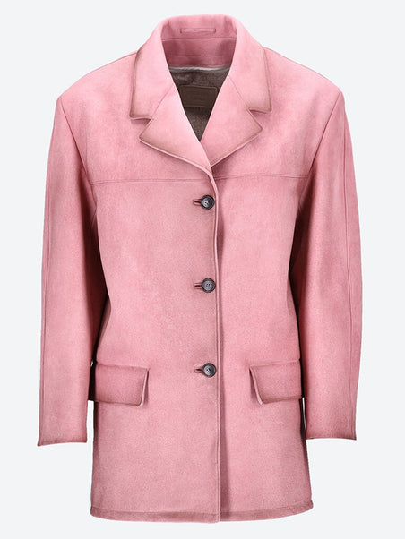 Manteau en cuir en daim