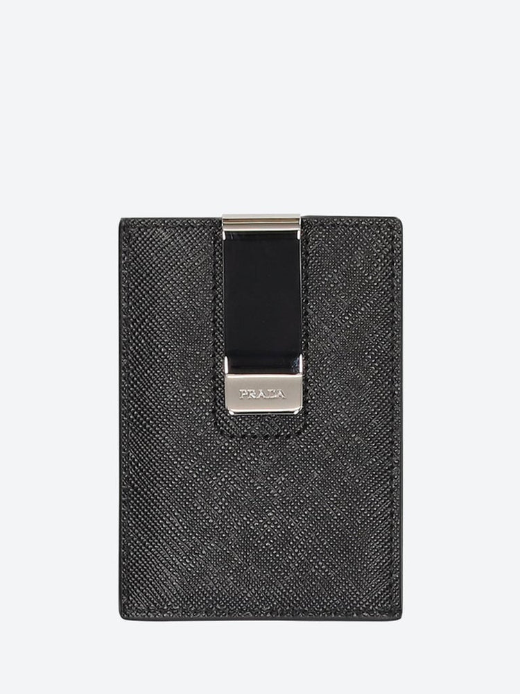 Triangle saffiano leather card hold 2