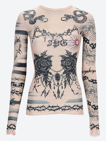 Trompe l'oeil tatoo top