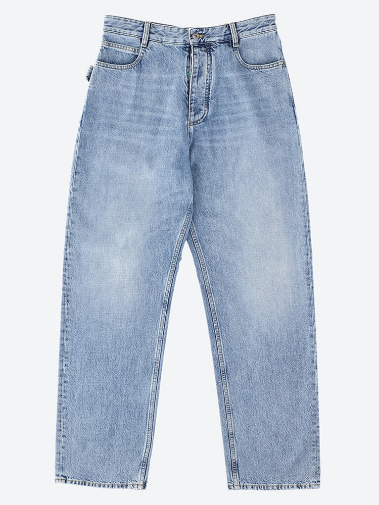 Vintage indigo wash wide leg jeans 1
