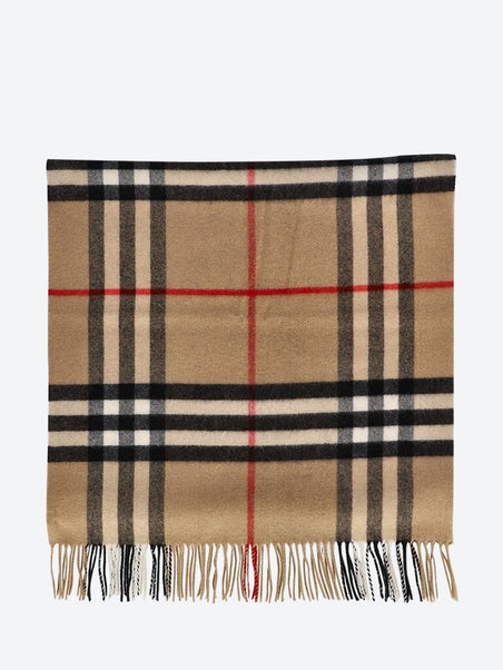 Washed giant check cashmere scarf
