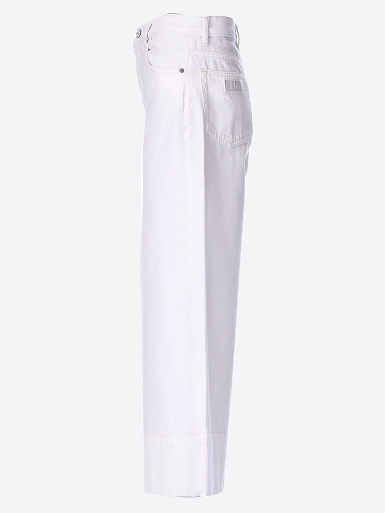 White denim cropped jeans 2